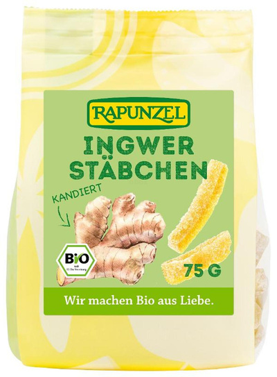 Produktfoto zu Ingwerstäbchen kandiert, 75g