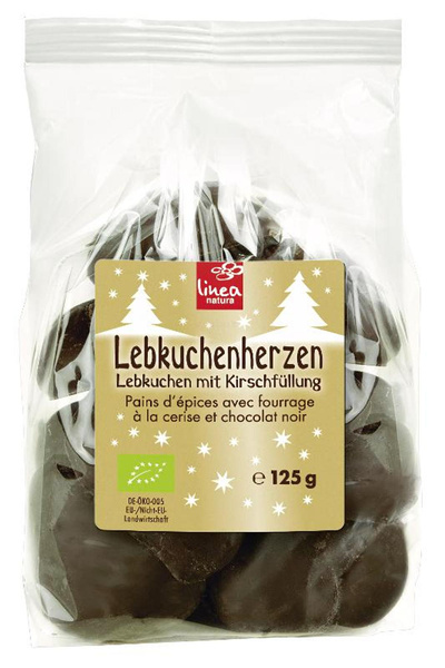 Photo de produit pour Zartbitter Lebkuchenherzen, Kirsche