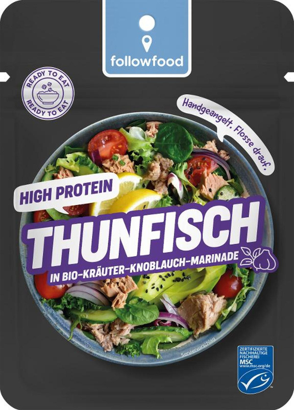 Produktfoto zu Thunfisch in Kräuter-Knoblauch Marinade