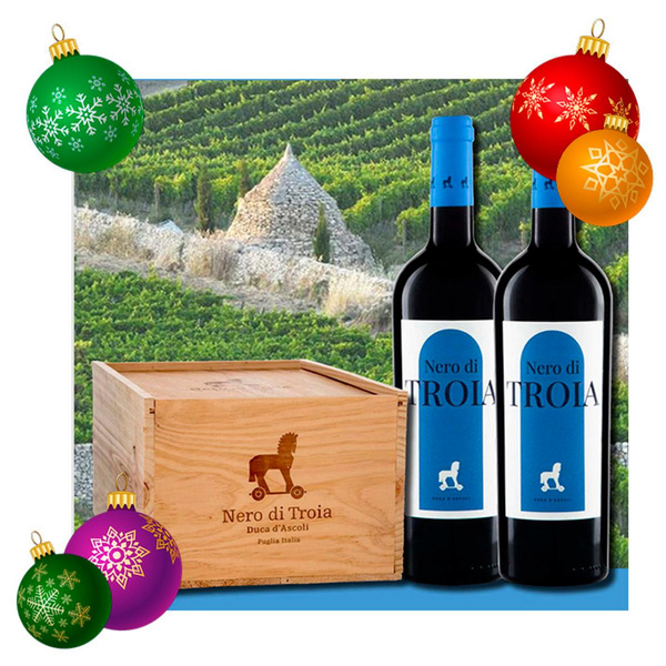 Produktfoto zu Nero di Troia - 6 Flaschen in Holzkiste