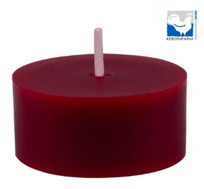 Produktfoto zu Teelicht rot aus Bienenwachs