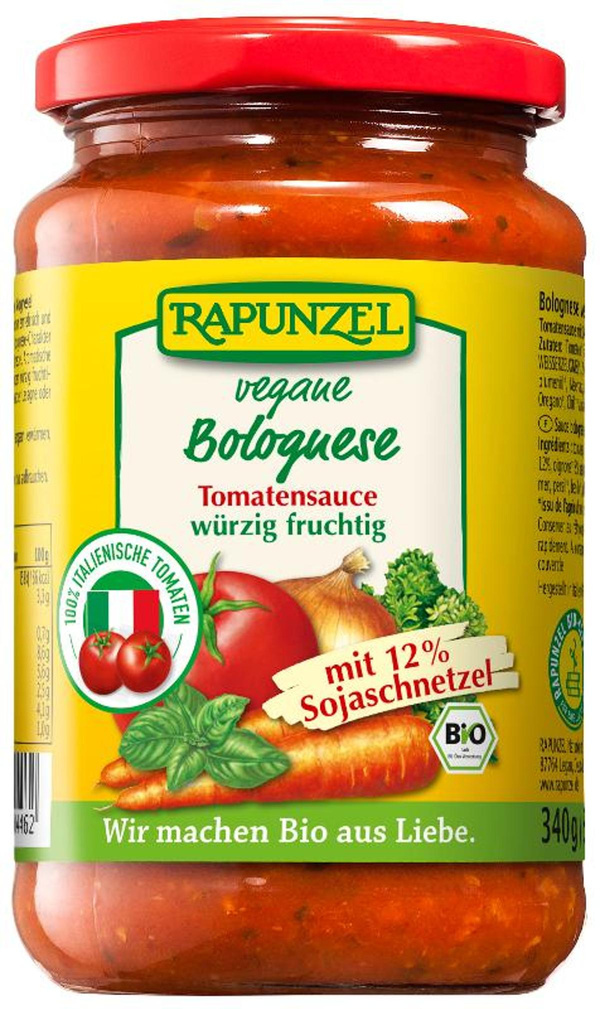 Photo de produit pour Sauce tomate bolognaise, végétalienne,