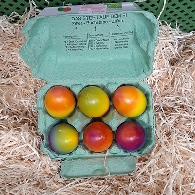 Produktfoto zu Ostereier gefärbt, 6 Stück