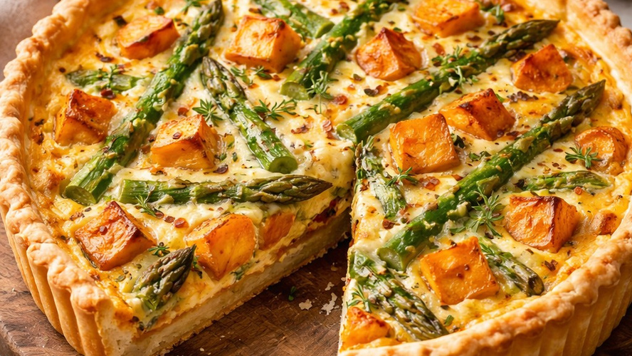 Rezeptbild für  Spargel-Süßkartoffel-Quiche