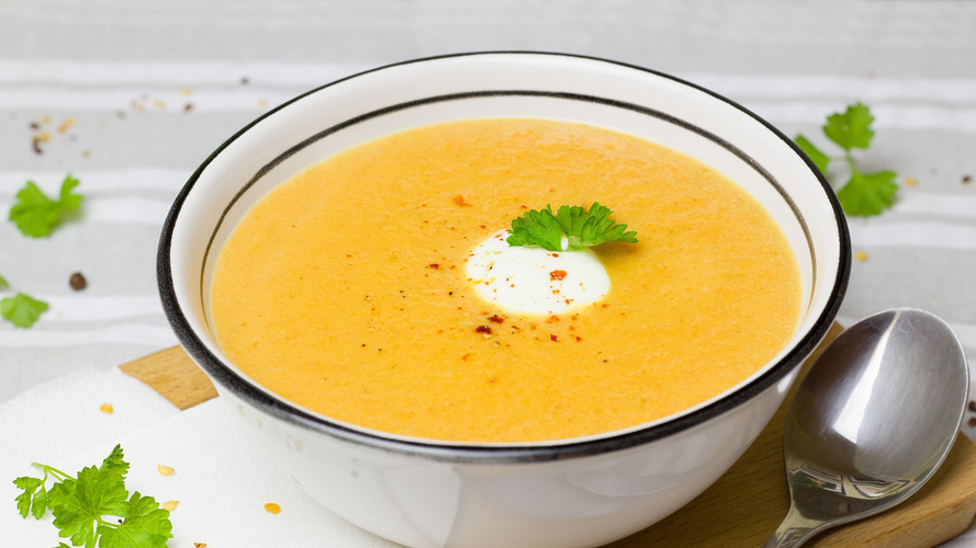 Rezeptbild für Möhrensuppe mit roten Linsen