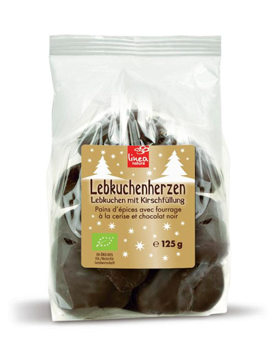 Produktfoto zu Zartbitter Lebkuchenherzen, Kirsche