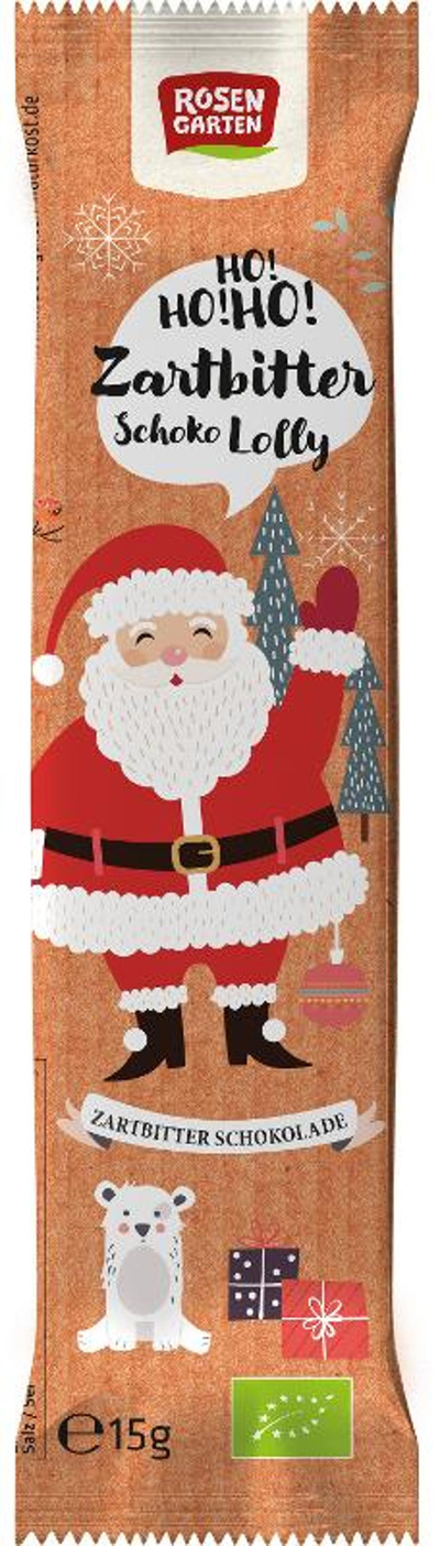 Produktfoto zu Zartbitter Weihnachtsmann-Lolly, vegan