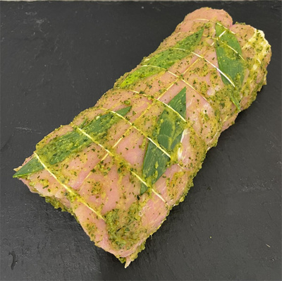 Produktfoto zu Schweinerücken mit Bärlauch