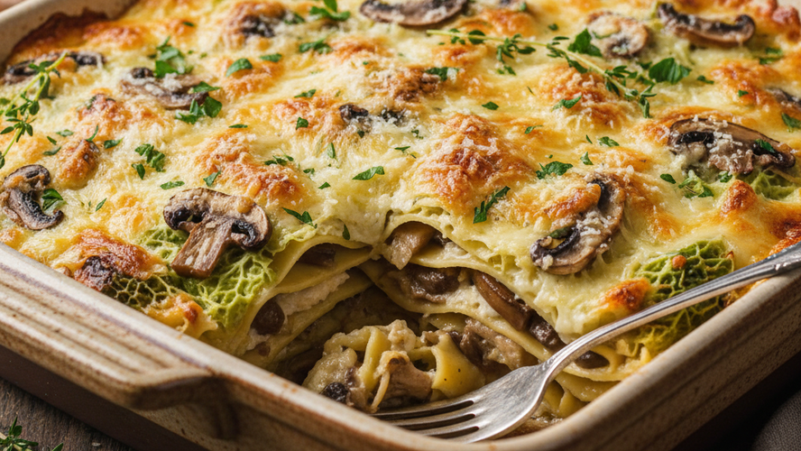 Rezeptbild für Wirsing-Lasagne mit Pilzen