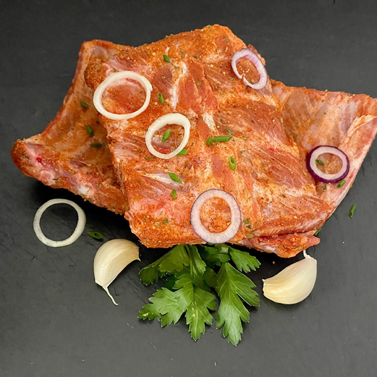 Spare ribs, marinated