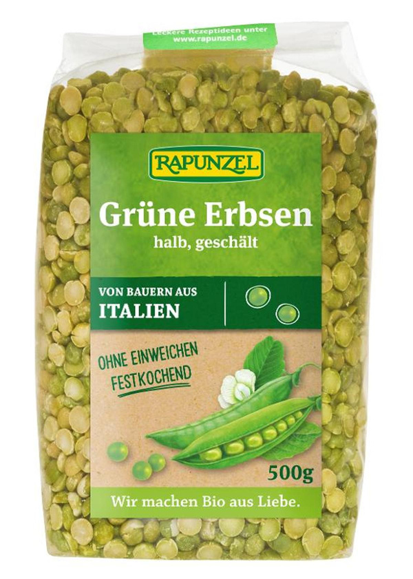 Produktfoto zu Grüne Erbsen halb, geschält