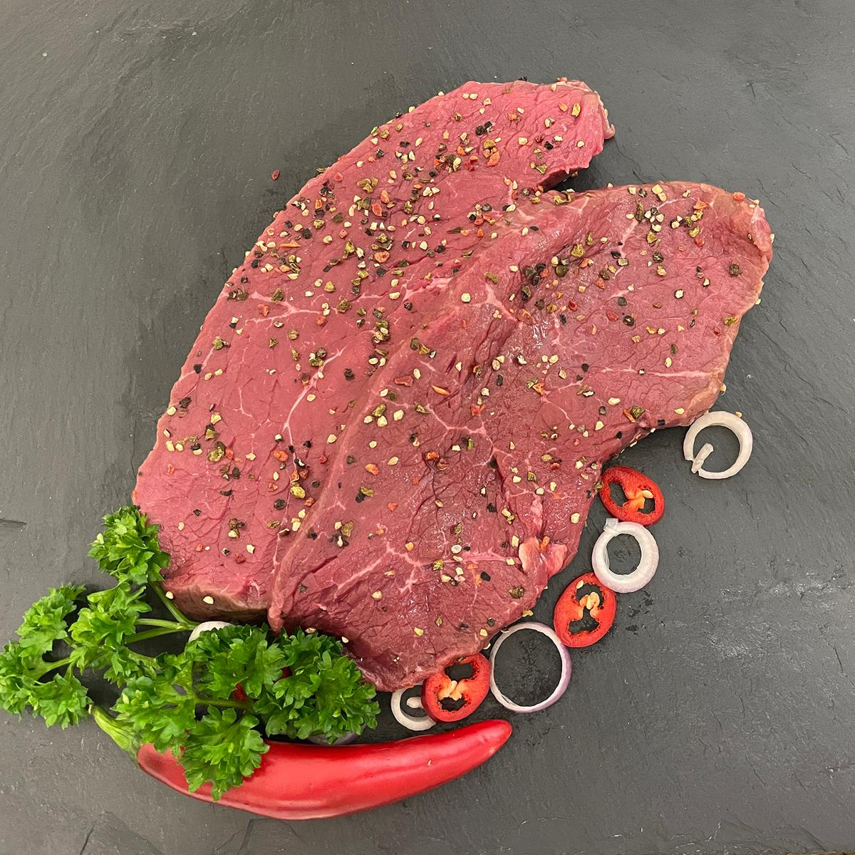 Beef peppered steaks