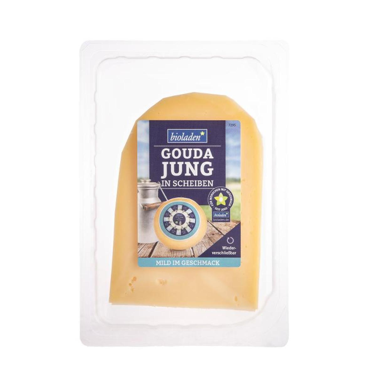 Gouda jeune en tranches
