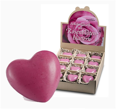 Produktfoto zu Schafmilchseife Herz pink