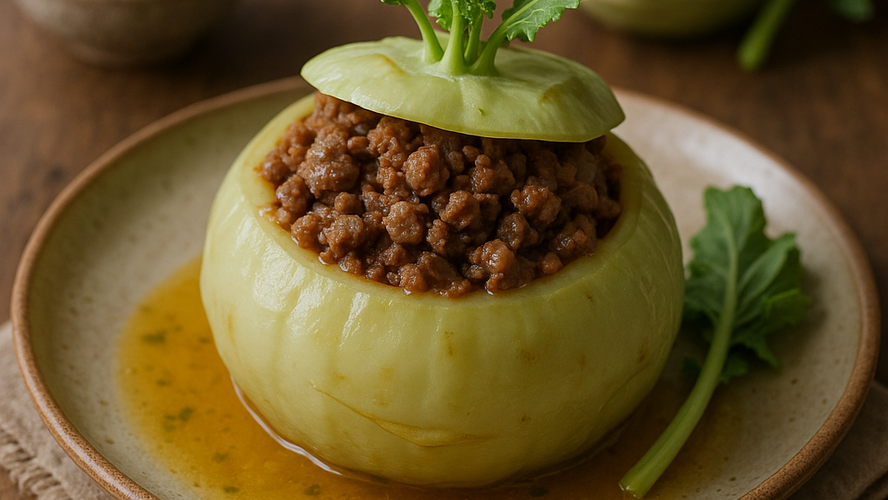 Rezeptbild für Gefüllter Kohlrabi aus dem Ofen