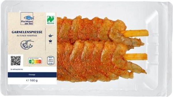 product photo for Marinated prawn skewers