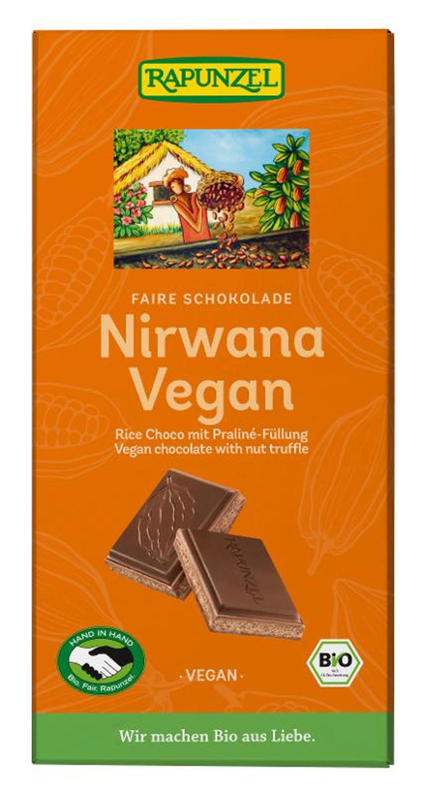 Photo de produit pour Nirvana au chocolat végétalien fourré de pralines